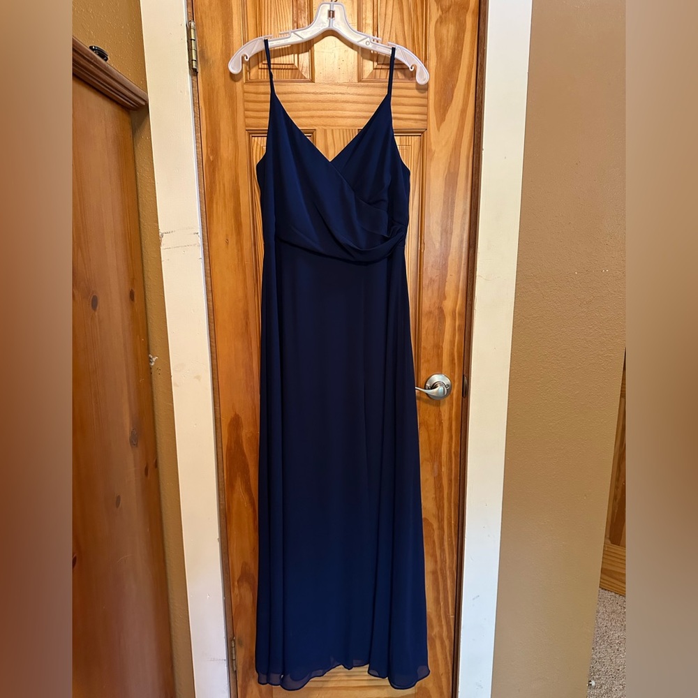 Ever Pretty Navy Blue Draped V-Neck Maxi Dress - Picture 2 of 10